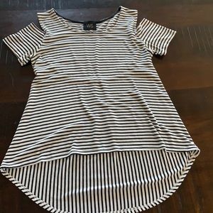 Striped Cold Shoulder Top